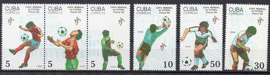 Спорт Футбол Куба 1990 год чистая серия из 6 марок