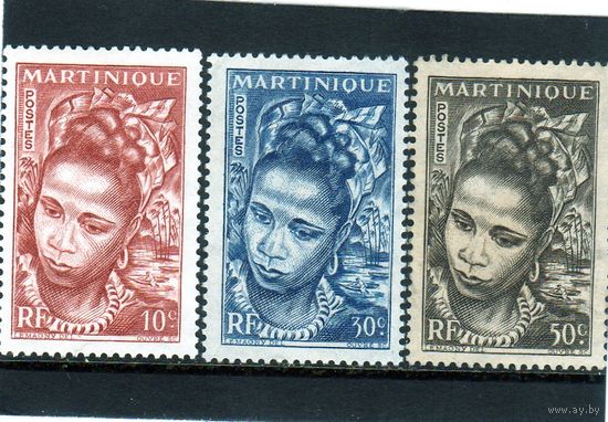 Французские колонии. Мартиника.Ми-226,227,228.Полная серия.Молодая Мартиничка.1947.
