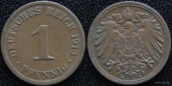 YS: Германия, Рейх, 1 пфенниг 1913A, KM# 10 (2)