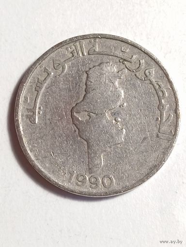 Тунис 1 динар 1990 года