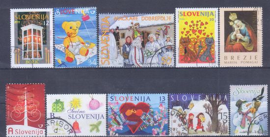 [1450] Словения.Праздники. 10 гашеных марок.