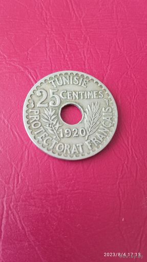 Тунис 25 сантимов 1920