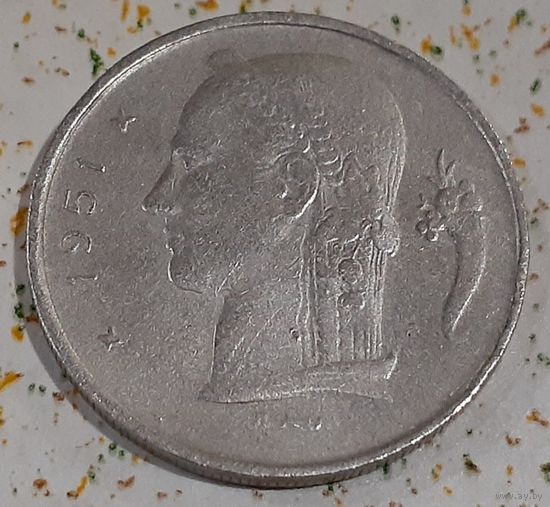 Бельгия 1 франк, 1951 Надпись на французском - 'BELGIQUE' (14-9-17)