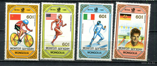 Монголия - 1989 - Победители олимпийских игр - [Mi. 2074-2077] - полная серия - 4 марки. MNH.  (Лот 92EW)-T25P4