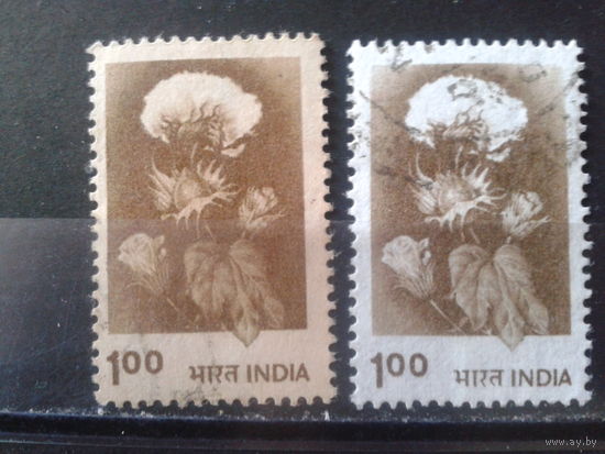 Индия 1980, 1983 2 выпуска марки стандарт Хлопок