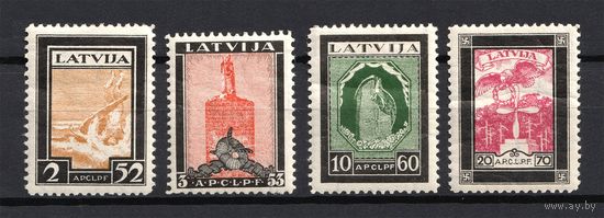 Латвия\24о\1933 авиация  Latvia Airmail (серия, CV 65евр, MNH/MH)