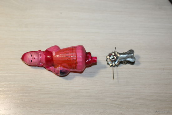 Ёлочная игрушка "Красная шапочка", времён СССР, длина 11 см.