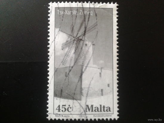 Мальта 2003 мельница Mi-2,1 евро гаш.