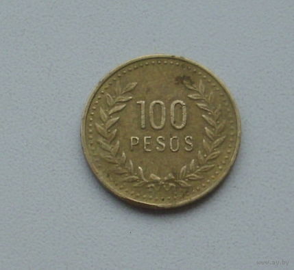 100 песо 1993 года. Колумбия. 20-я.
