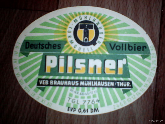 Этикетка от пиво.Германия