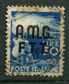 Италия - Свободная территория Триест - 1947 - Надпечатка A. M. G. /F.T.T. на марках Италии 30L - [Mi.15] - 1 марка. Гашеная.  (Лот 89AG)