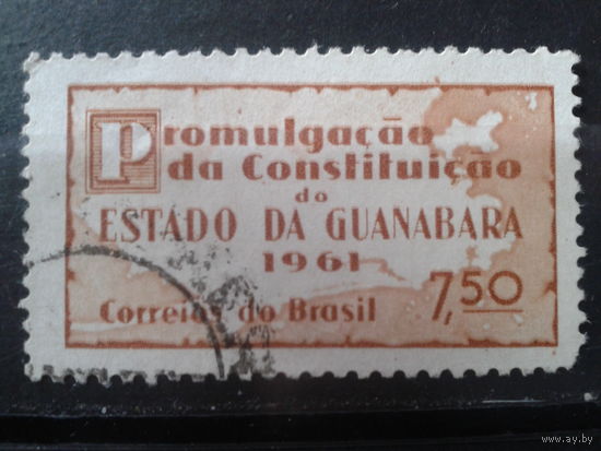 Бразилия 1961 Карта штата Бразилии