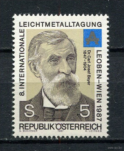 Австрия - 1987 - Карл Йозеф Байер - химик - [Mi. 1889] - полная серия - 1 марка. MNH.  (Лот 138BL)