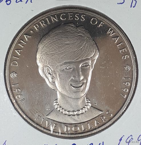 Маршалловы острова 5 долларов 1997 Принцесса Диана