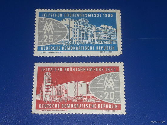 Германия ГДР 1960 Лейпцигская ярмарка Полная серия 2 чистые марки
