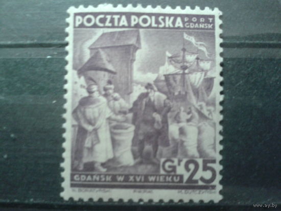 Порт Гданьск, Данциг 1938 Парусник когг 25 грошей Михель-4,0 евро