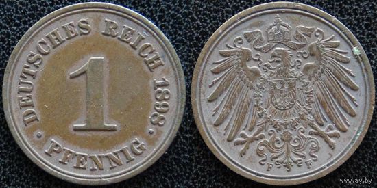 YS: Германия, Рейх, 1 пфенниг 1898F, KM# 10 (2)