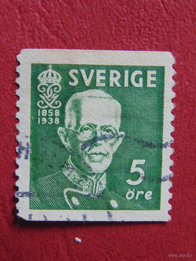 Швеция 1938 г. Король Густав V.
