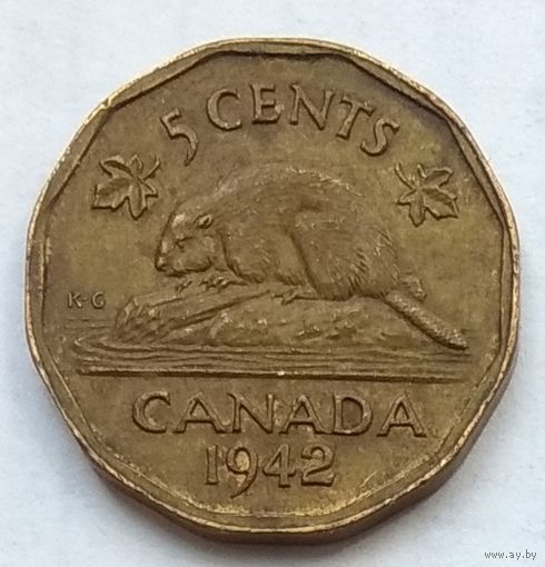 Канада 5 центов 1942 г.