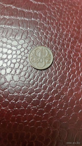 Монета 1 грош 1937г. Польша. Отличная!