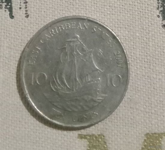 10 центов 2007 г.в. Восточные Карибы.