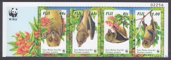 1997 Фиджи 812-815strip+Tab WWF / Летучие мыши 9,50 евро