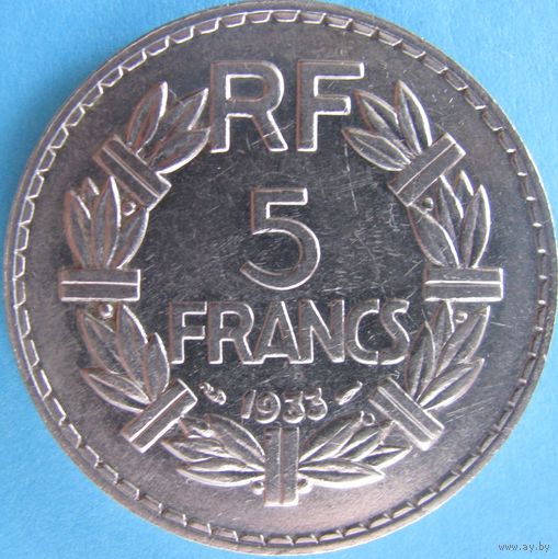 1k Франция 5 франков 1933 В ХОЛДЕРЕ распродажа коллекции