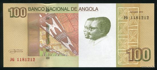 Ангола 100 кванза 2012 г. P153a. Серия JG. UNC