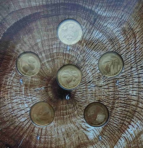 Армения 200 драм 2014 г. Дикие деревья Армении. Комплект 6шт. В банковском буклете