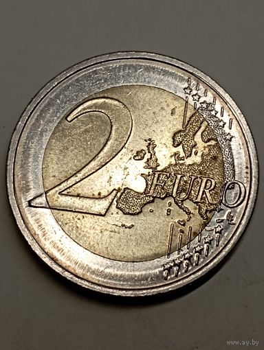 2 евро 2016 Латвия (Видземе) сталь (возможно брак)