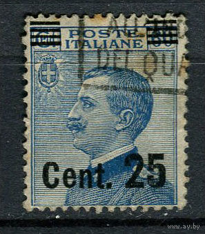 Королевство Италия - 1923/1927 - Надпечатка новых номиналов 25C на 60C - [Mi.170ii] - 1 марка. Гашеная.  (Лот 77AE)