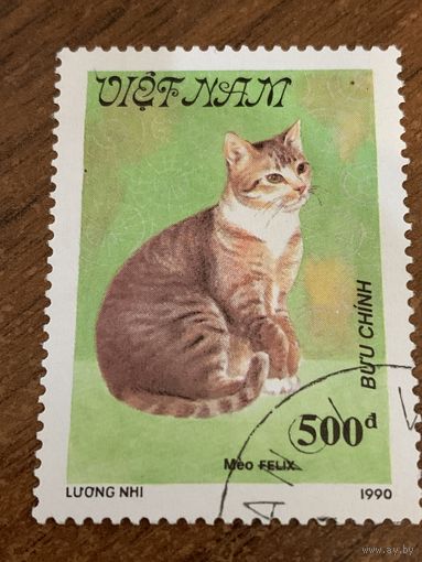 Вьетнам 1990. Породы кошек. Meo felix. Марка из серии