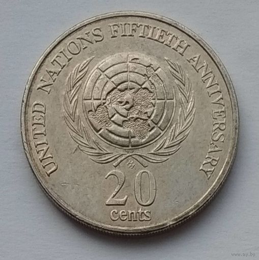 Австралия 20 центов 1995 г. 50 лет ООН