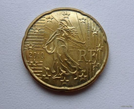 20 центов Франция 2010 г. в. UNC