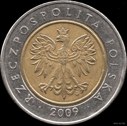 Польша 5 злотых 2009 г. Y#284