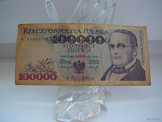 Банкнота Польши 1993 года-100000 RARE