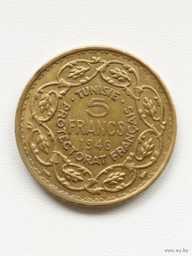 Тунис 5 франков 1946 год Французский Протекторат