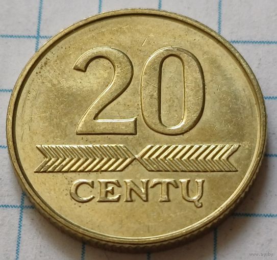 Литва 20 центов, 2010    ( 3-5-2 )