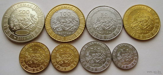 Центральная Африка. набор 8 монет 1 - 500 франков 2006 год