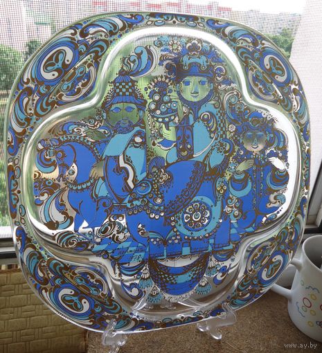 Декоративная настенная тарелка  1978 стекло. Rosenthal