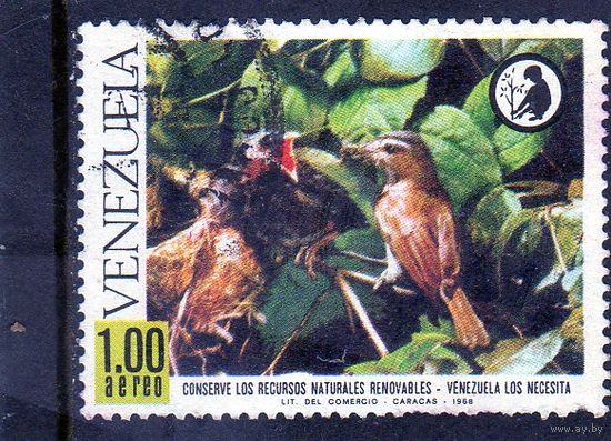 Венесуэла. Ми-1770.Фауна.Красноглазые виреон, молодые птицы Серия: охрана природы. 1968.
