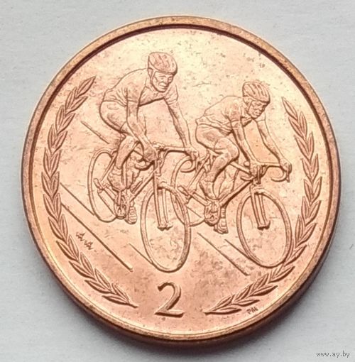 Остров Мэн 2 пенса 1998 г. Велоспорт