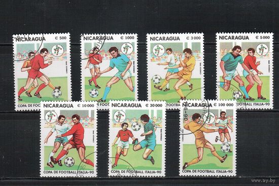 Никарагуа-1990,(Мих.2985-2991) гаш., Спорт,ЧМ по футболу(полная серия)
