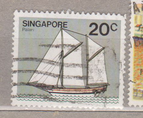 Флот Корабли Парусники Сингапур 1980 год лот  1084