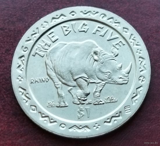 Сьерра-Леоне 1 доллар, 2001 Большая африканская пятёрка - Носорог