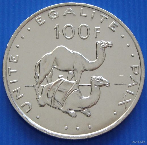 Джибути. 100 франков 2017 год КМ#26  "Одногорбый верблюд"