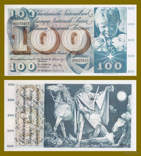 [КОПИЯ] Швейцария 100 франков 1973г.
