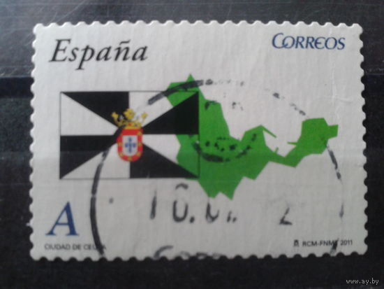 Испания 2011 Флаг и карта провинции Сеута