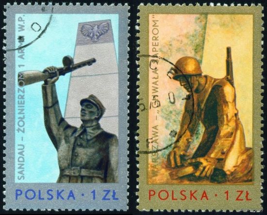 Памятники борьбы польского народа против фашизма в 1939-1945 гг Польша 1976 год серия из 2-х марок