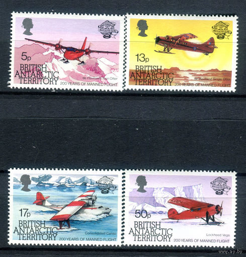 Британские Антарктические территории - 1983г. - 200 лет авиации - полная серия, MNH [Mi 104-107] - 4 марки